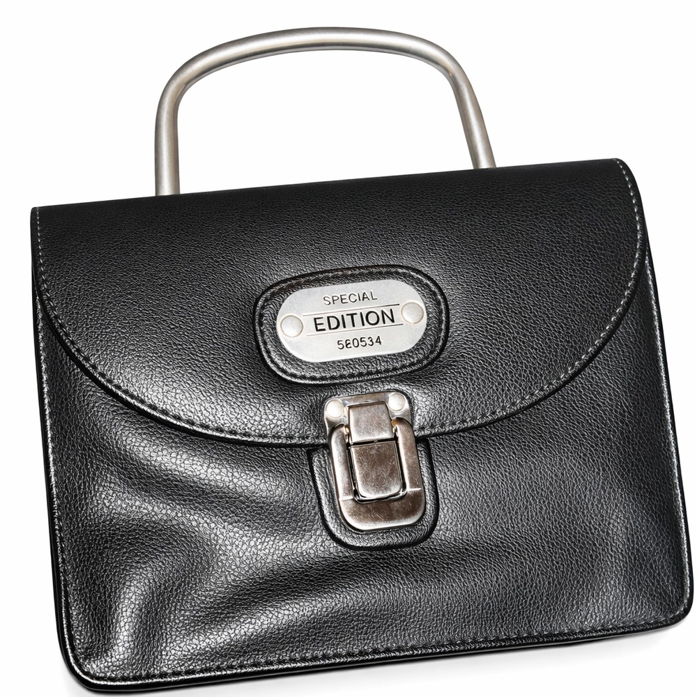Black Leather Top-Handle Satchel | Special Edition | Structured & Chic - Picture 5 of 6